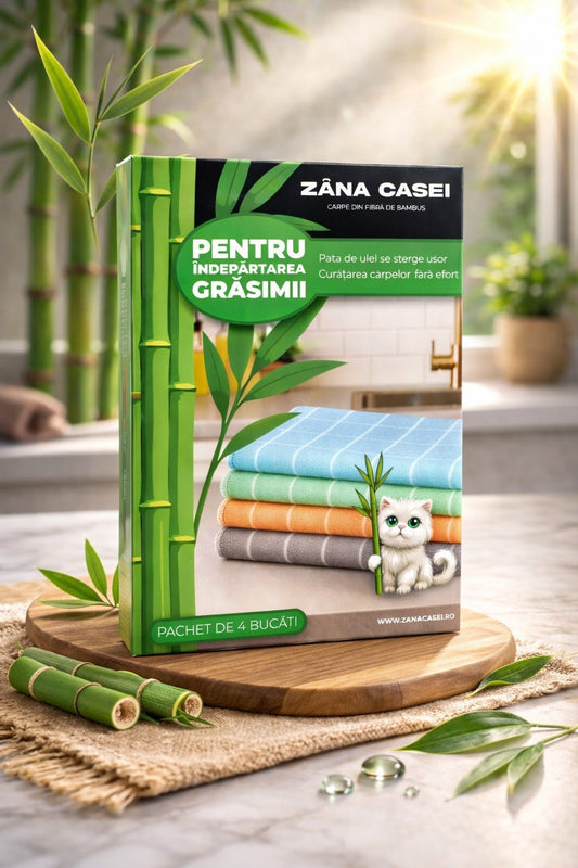 Set 4 Cârpe Magice din Fibră de Bambus Zâna Casei