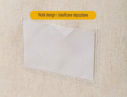 Cutie de Depozitare Pliabilă Crem, 66L – Textil Premium, Fereastră, Fermoar Dublu, Cadru Metalic, 50x40x33 cm